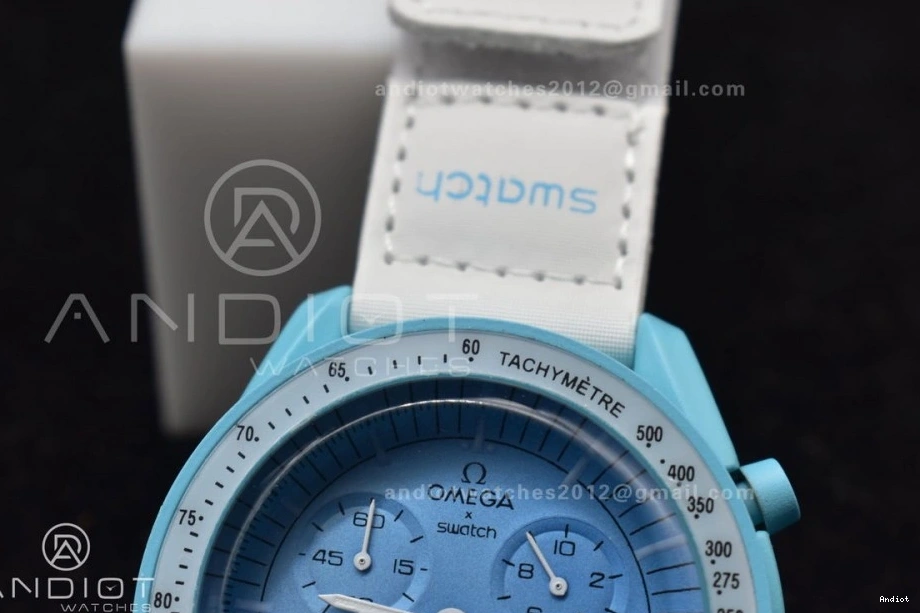 on Strap x Moonwatch to Mission Nylon Swatch Quartz Omega Bioceramic Uranus 0105